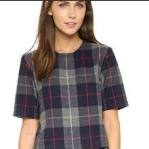 Rag & Bone women’s plaid print crew top